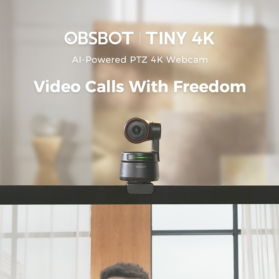 OBSBOT Tiny 4K AI-Powered PTZ Webcam